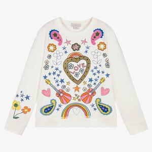 Stella McCartney Kids Sweatshirt Girls 4 Rainbow Love Guitar Textured Groovy